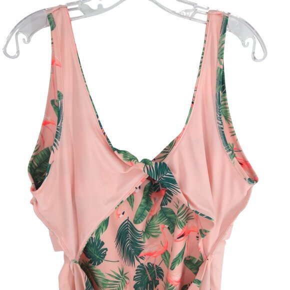 Old Navy Twist Back One Pink Flamingo One-Piece Swimsuit Birds in Paradise 3X - Picture 14 of 16
